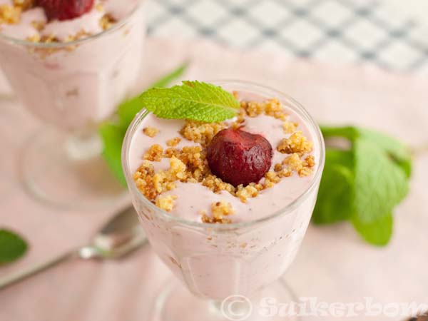 suikervrije aardbeiencheesecake
