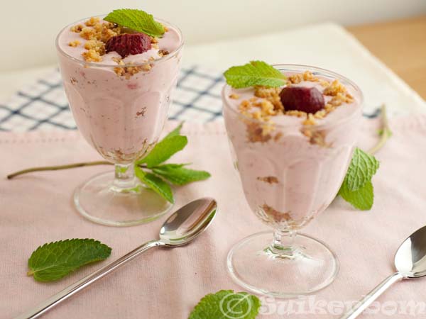 suikervrije aardbeiencheesecake