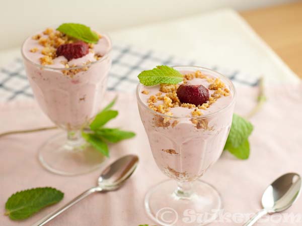 suikervrije aardbeien cheesecake
